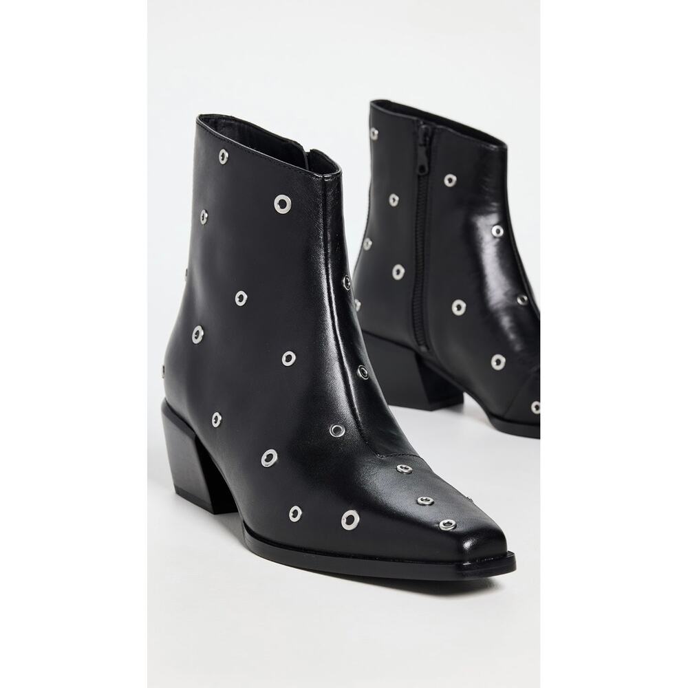 Chic Rag & Bone Joni Zip Boots Black Leather Size 6.5